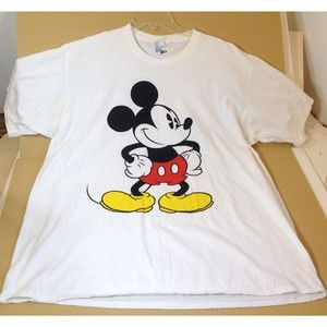 Disney Mickey Mouse Port & Company White  T Shirt Graphic Shirt Size 2XL